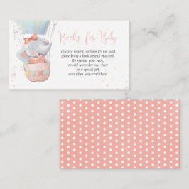 かわいい象の女の子の本ベビーカード エンクロージャーカード