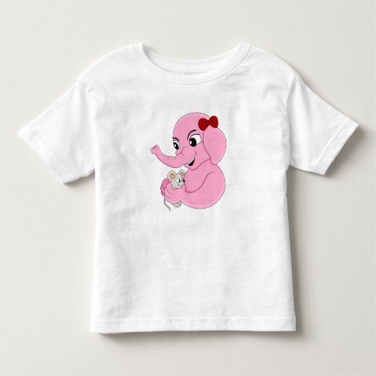 かわいい象の女の子の漫画の幼児のTシャツ トドラーTシャツ (正面)