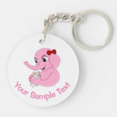 かわいい象の女の子の漫画キーチェーン キーホルダー (裏面)