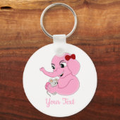 かわいい象の女の子の漫画キーチェーン キーホルダー (正面)