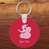 かわいい象の女の子の漫画キーチェーン キーホルダー (正面)