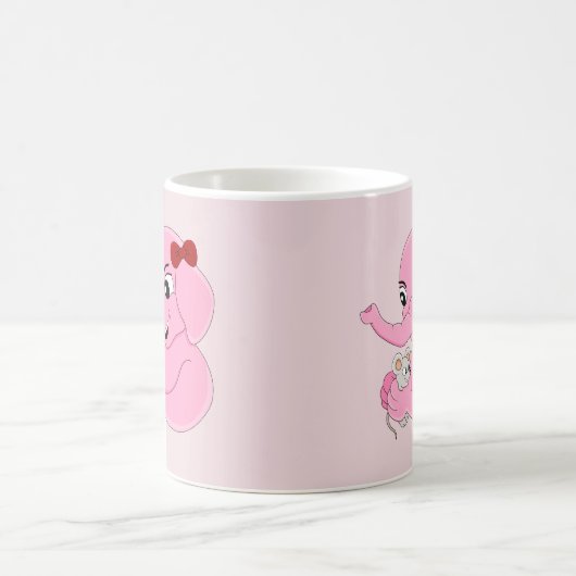 かわいい象の女の子の漫画コーヒーマグ コーヒーマグカップ (中央)