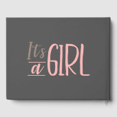 かわいい象の女の子の赤ちゃんシャワー ゲストブック (裏面)