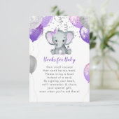 かわいい象の女の子の風船ブックスベビー エンクロージャーカード (スタンド正面)