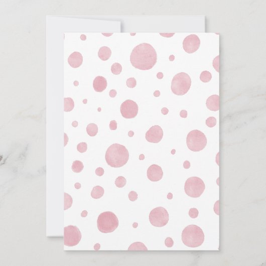 かわいい象の女の子バルーンベビーシャワー 招待状 (裏面)