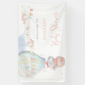 かわいい象の女の子ピンクの赤ちゃんシャワー 横断幕 (縦)