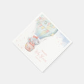 かわいい象の女の子ピンク赤ちゃんシャワーナプキン スタンダードカクテルナプキン (角)