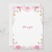 かわいい象の女の子ベビーシャワー招待状 招待状 (裏面)