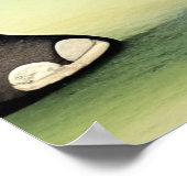 かわいい象の家族の水色 ポスター (角)