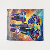 かわいい象の家族 タペストリー (正面(横))