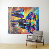 かわいい象の家族 タペストリー (インサイチュ(横))