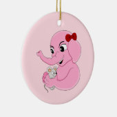 かわいい象の少女の漫画 セラミックオーナメント (右)