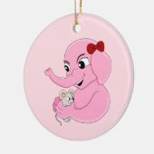 かわいい象の少女の漫画 セラミックオーナメント (左)