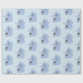 かわいい象の少年の漫画のラッピング紙 ラッピングペーパー (フラット)