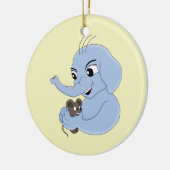 かわいい象の少年の漫画 セラミックオーナメント (左)