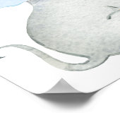 かわいい象の少年の赤ちゃんシャワーへようこそ ポスター (角)