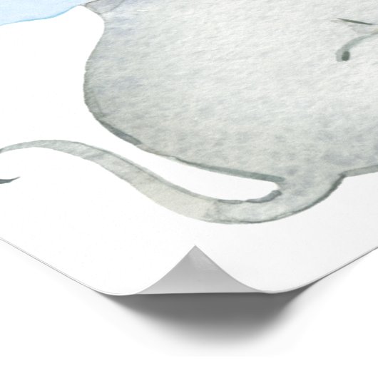 かわいい象の少年の赤ちゃんシャワーへようこそ ポスター (角)