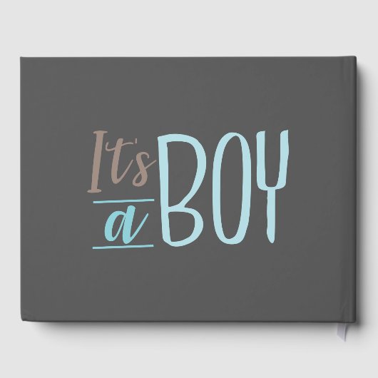 かわいい象の少年の赤ちゃんシャワー ゲストブック (裏面)