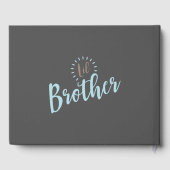 かわいい象の少年の赤ちゃんシャワー ゲストブック (裏面)