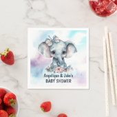 かわいい象の少年の赤ちゃんシャワー スタンダードカクテルナプキン (インサイチュ)