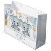 かわいい象の少年バプテスマ ラージペーパーバッグ (正面アングル)