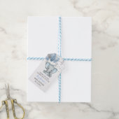 かわいい象の少年バルーン赤ちゃんシャワー ギフトタグ (より糸付き)