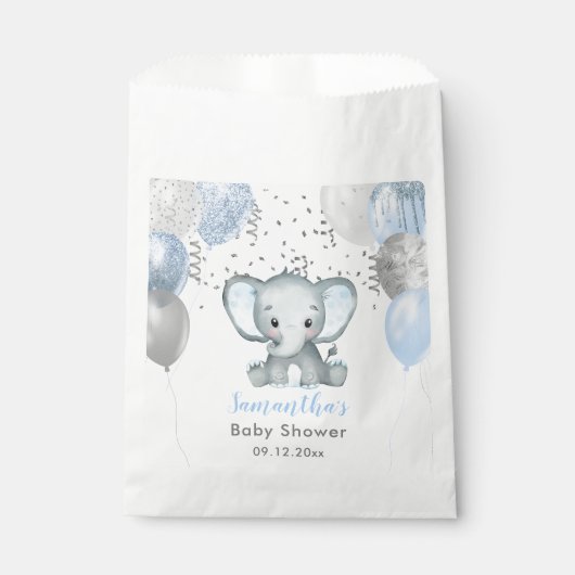 かわいい象の少年バルーン赤ちゃんシャワー フェイバーバッグ (正面)