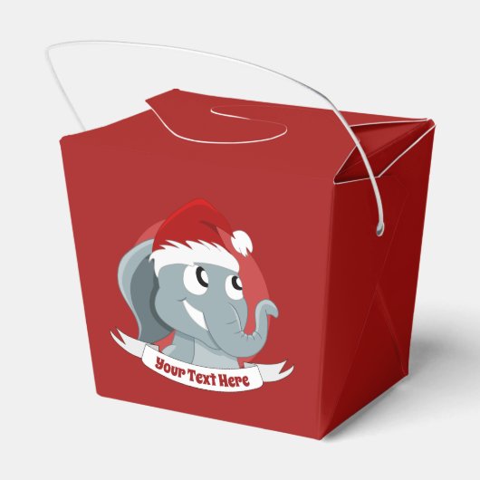 かわいい象の愛玩箱を持つクリスマス漫画 フェイバーボックス (裏面サイド)