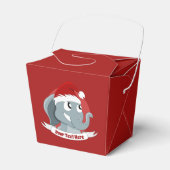 かわいい象の愛玩箱を持つクリスマス漫画 フェイバーボックス (正面サイド)