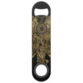 かわいい象の手描きヘナフローラ スピード栓抜き (正面)