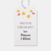 かわいい象の星とハート赤ちゃんシャワーのお願い ギフトタグ (裏面)