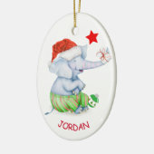 かわいい象の星パーソナライズされた セラミックオーナメント (左)