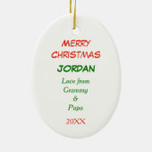 かわいい象の星パーソナライズされた セラミックオーナメント (裏面)