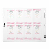 かわいい象の星ベビーシャワー本ラベルシール ラベル (フルシート)