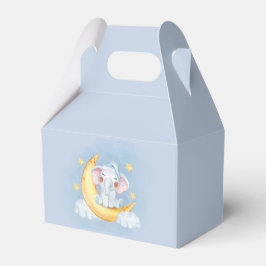 かわいい象の月と星のベビーシャワー フェイバーボックス