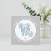 かわいい象の母とベビー灰色の母の日 シーズンカード (スタンド正面)