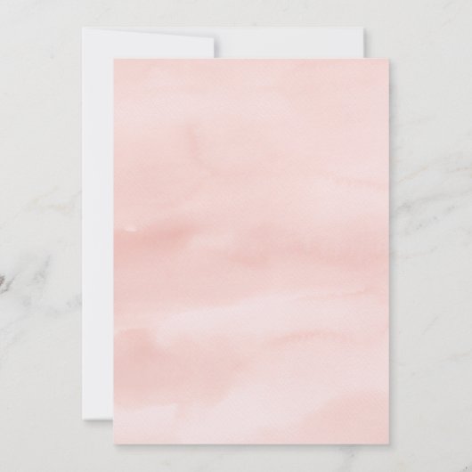 かわいい象の水の色のフローラ女の子の赤ちゃんシャワー 招待状 (裏面)