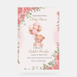 かわいい象の水の色ベビーガールシャワー アクリルサイン