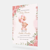 かわいい象の水の色ベビーガールシャワー アクリルサイン (傾斜)