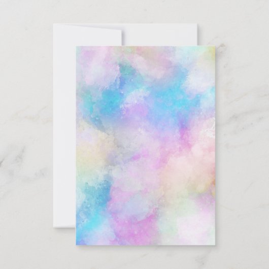 かわいい象の水の色ベビーシャワー招待状 カード (裏面)