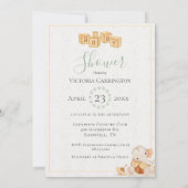 かわいい象の水彩甘い赤ちゃんシャワー 招待状 (裏面)