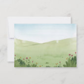 かわいい象の水彩画の誕生日 招待状 (裏面)