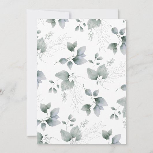 かわいい象の水彩緑の赤ちゃんシャワー 招待状 (裏面)