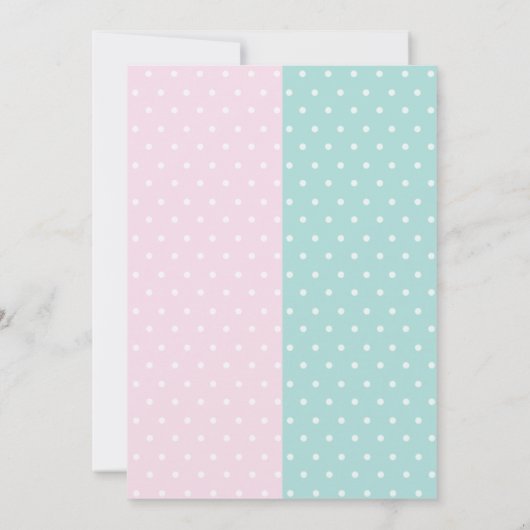 かわいい象の水玉模様の性別がパーティー 招待状 (裏面)