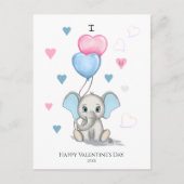 かわいい象の漫画 |バパーソナライズされたンタイン ポストカード (正面)