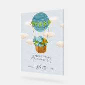 かわいい象の熱気球 赤ちゃんの出生お知らせ アクリルサイン (傾斜)