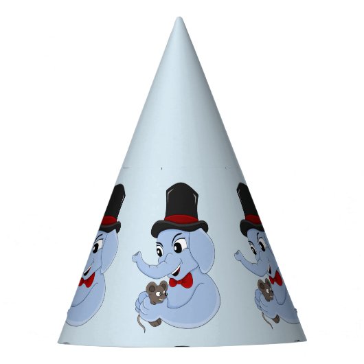 かわいい象の男の子のパーティー帽子 パーティーハット (正面)