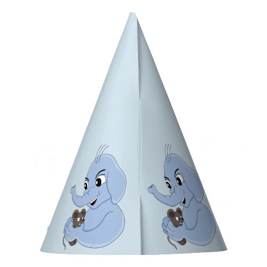 かわいい象の男の子のパーティー帽子 パーティーハット (裏面)