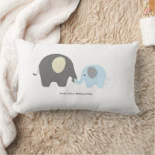 かわいい象の男の子の枕 ランバークッション (ブランケット)