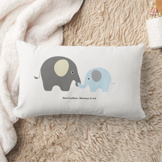 かわいい象の男の子の枕 ランバークッション (ブランケット)